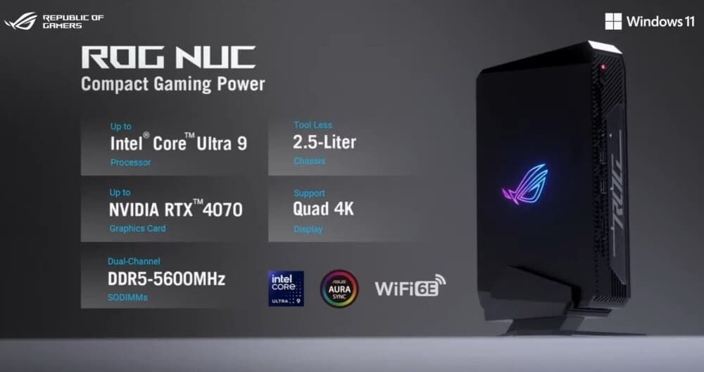 أسوس تقدم أول حواسيب ROG NUC المخصصة للاعبين