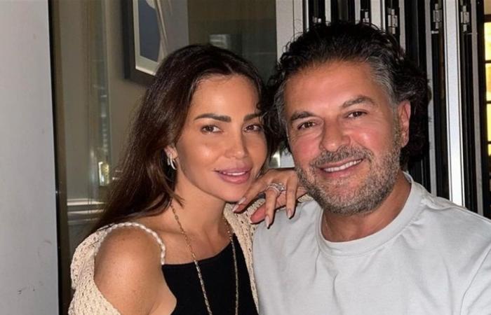 بعد انتشار أنباء عن انفصالهما.. راغب علامة بلقطات رومانسية مع زوجته ويتغزل بها (صور)