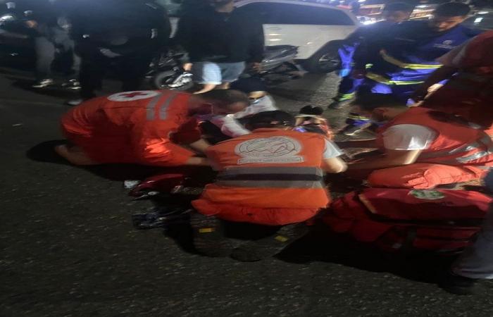 جريحان جراء إنزلاق دراجة نارية على أوتستراد الشماع