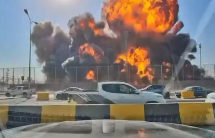 بالفيديو: إنفجار كبير في مستودعات نفط عراقية