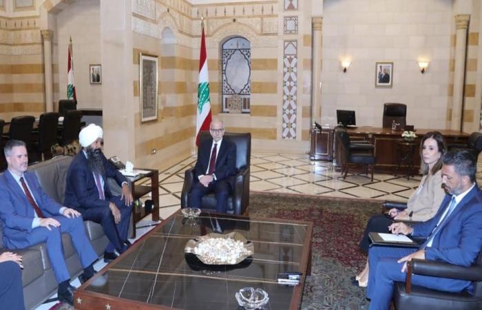 سلام يبحث مع وزير كندي دعم التعافي في الجنوب