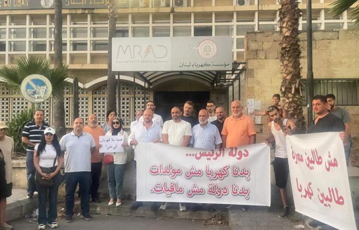 إعتصام أمام شركة الكهرباء في صيدا