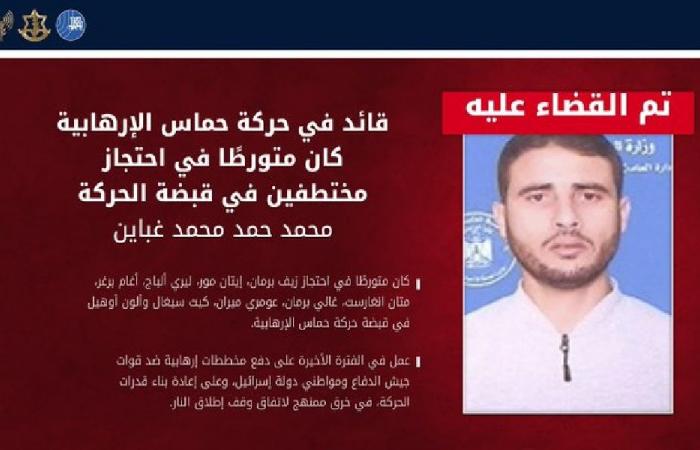 اسرائيل: القضاء على قائد في حماس متورط باحتجاز رهائن