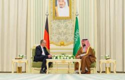بن سلمان يستقبل مستشار ألمانيا في الرياض